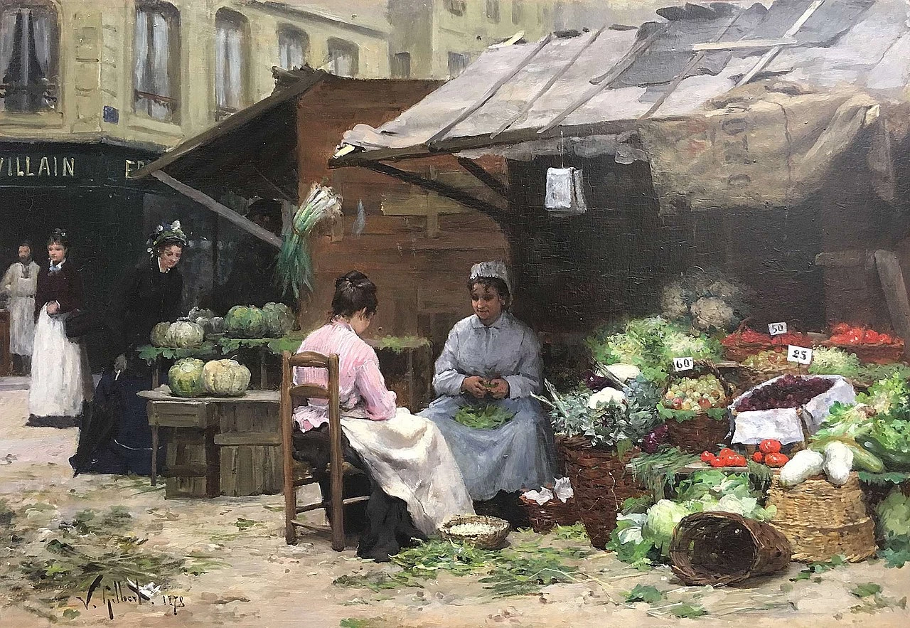 Giovani donne al mercato 1878